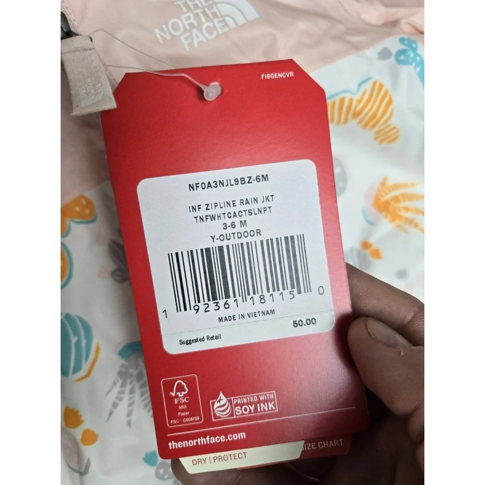 North Face Youth Jacket Infant‎ 3-6 Months NWT zipline rain